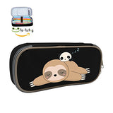 Fymanlu Kawaii Lazy Sloth Big Capacity Pencil Case Bag Portable Stylish Nylon Pen Cases