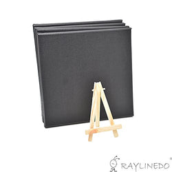 RayLineDo Set of 4pcs Mini Artist Black Canvas Frame 8x8inch ( 20x20cm ) Oil Water Painting Board