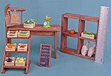 Dollhouse Furniture Vegetable shop, vegetables and fruits in boxes, counter, greengrocer's, street trade showcase, Blackboard Chalk for Barbie dolls, play-scale 1:6