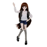 EVA BJD 1/3 SD Doll 24" Ball Jointed Gift BJD Doll +Makeup +Full Set School Uniform Girls (Long Brown Hair)
