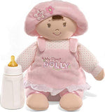 Baby GUND My First Purse Stuffed Plush Playset, 8", 5 Pieces & GUND My First Dolly Stuffed Brunette Doll Plush, 13"