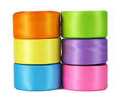 Ribbon for Crafts - Hipgirl 30 Yards 7/8" Satin Fabric Ribbon Double Faced Set For Gift Package