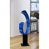 Statements2000 42" Large Indoor Outdoor Sculpture Decor Metal Statue by Jon Allen, Blue Triple C