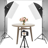 EMART Dimmable LED Softbox Lighting Kit, Continuous Lighting Soft Box Lights Set, Home Studio Product Photo Photography Light Kit for YouTube Video Recording, Photoshoot, Podcast, Live Streaming