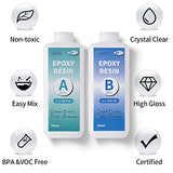 32oz Epoxy Resin Kit - Crystal Clear Casting and Coating for Family River Table Tops, Jewelry DIY, Molds, Art Crafts and Cast Coating Wood -Non Toxic, UV & Heat Resistant, Bubble Free