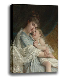 Canvas Print Wall Art - A Tender Embrace - by Emile Munier - Giclee Printed on Stretched Gallery Wrap - 12x15 inch