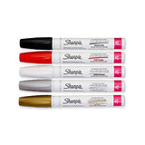 Sharpie Oil-Based Paint Markers, Medium Point, Assorted & Metallic Colors, 5 Count - Great for Rock