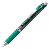 Pentel EnerGel RTX Retractable Liquid Gel Pen, Bold Line, Metal Tip, Green Ink, Box of 12 (BL80-D)