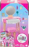 Barbie Furniture and Accessory Pack, Barbie Doll House Décor, Vanity Theme, Kids Toys and Gifts, Mirror, Stool and Beauty Products