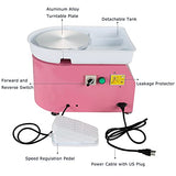 Electric Pottery Wheel Machine Ceramic Work Clay Forming Machine DIY Art Craft Tool 110V US Plug 25CM 350W (Pink)