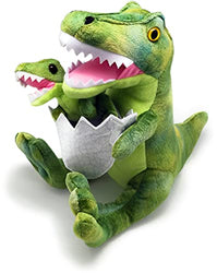 T-Rex Dinosaur with Baby T-Rex and Egg, 12in Plush