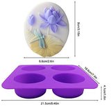 AFUNTA 8 Cavity Silicone Dragonfly Shape Soap Molds (5 Pcs), Non-Stick DIY Soap Making Supplies Handmade Cupcake Muffin Baking Pan, Biscuit Chocolate Mold, Ice Cube Tray -Square, Round, Oval