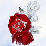 Waltz&F Crystal Rose Flower,Glass Rose Paperweight Figurine Collectible Statue Wedding Table