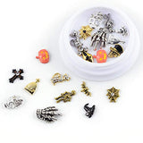 MEILINDS 3D Nails Art Halloween Decals Decoration Nail Studs Metal DIY Nail Manicure Tips 6 Boxes