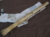 1.8 Pentatonic Shakuhachi with Root End 5 Holes Kinko Wudaguji inlet with buffalo horn flake- Traditional Zen Instrument