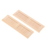 Set of 2pcs Handmade 1/12 Dollhouse Wooden Shutters DIY Window Furniture Accessories