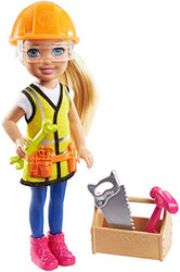 Barbie Chelsea Can Be Playset with Blonde Chelsea Builder Doll (6-In/15.24-cm) Hard Hat, Tool Belt, Goggles, Saw, Hammer, Wrench, Toolbox, Great Gift for Ages 3 Years Old & Up