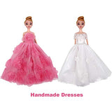 EuTengHao 15 Packs Doll Clothes for 11.5 Inch Girl Dolls Set Contains 5 Handmade Clothes Wedding Party Gown Outfits Dresses for Girl Doll and 10 Different Princess Doll Dresses Clothing for Girl Doll