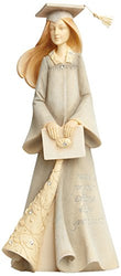 Foundations Graduation Girl Stone Resin Figurine, 7.68”