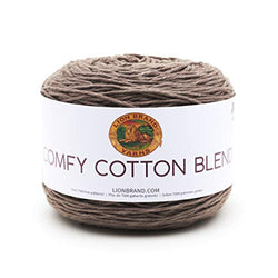 Lion Brand Yarn Comfy Cotton Blend yarn, Mochaccino