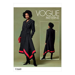 Vogue V1649E5 Women's Fitted Asymmetrical Coat Sewing Patterns, Sizes 14-22