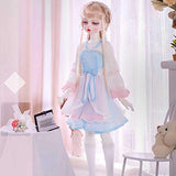 ZDD Fashion Doll 1/4 BJD Doll SD Girl Doll 15.7 Inch Ball Jointed Dolls Female Body + Makeup + Full Set of Accessories for DIY Dolls