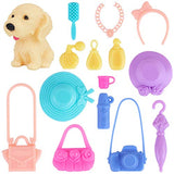 K.T. Fancy 35 PCS Doll Clothes and Accessories 5 Fashion Clothes Sets 5 Fashion Skirts 14 Outfit Accessories10 Shoes and A Dog for 11.5 inch Doll