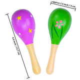 Resinta Wooden Maracas 12 Pieces Colorful Mini Neon Maracas with Adorable Pattern Designs Mexican Fiesta Party Favors Classroom Musical Instruments Noisemaker