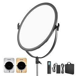 Neewer LED Bi-Color Studio Round Lighting, Ultra Thin Studio Edge Flapjack Light, 18-Inch 70W Dimmable Portrait Light with Battery Holder/AC Adapter/2.4G Wireless Remote (Battery Not Included)