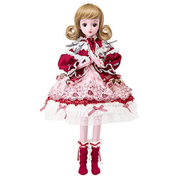 YIHANGG 1/3 BJD Doll Wearing A Palace Style Red Dress, 19 Joint Princess Ball Jointed Doll 24 Inch 60cm, DIY Toys with Outfit Shoes Wig Hair Makeup