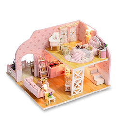 YuanYang hotpot 2020 Dollhouse Miniature with Furniture, DIY Dollhouse Wooden Miniature Furniture Set with LED Lights and Dust Cover for Adults and Teens