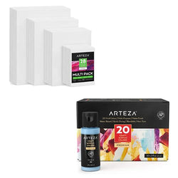 Arteza Craft Painting and Canvas Bundle, Painting Art Supplies for Artist, Hobby Painters & Beginners