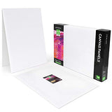 Arteza 16x20” White Blank Canvas Panels, Bulk Pack of 14, Primed, 100% Cotton for Acrylic Painting,