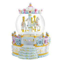 Mr.Winder Carousel Horse Music Box Gifts - Merry Go Round Snow Globe for Girls Women Wife Mom Daughter Valentine Anniversary Christmas Birthday Present Play You are My Sunshine