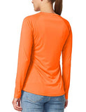 BALEAF Women's Long Sleeve Shirts UPF 50+ Sun Protection SPF Quick Dry Lightweight T-Shirt Outdoor Hiking Runing Fishing Orange Size XL