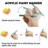 Metallic Acrylic Paint Marker pens, Art Supplies for Painting on Rock Painting, Stone, Ceramic, Glass, Wood, Scrapbook Journals, Photo Albums, Set of 12 Acrylic Paint Markers Extra-Fine Tip 0.7mm