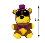 FNAF Plush Toys - All Characters (7") Flower Fox Bonnie, FNAF Plush, Stanley, Twisted Bonnie, Phantom Foxy, Foxy FNAF Plush Children's Collection (Big-Eyed Brown Bear)