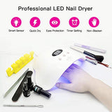 Ab Gel Nail Polish Kit with UV Light,11 Pcs Gel Polish Starter Kit with 36W UV/LED Nail Dryer, 8 Colors UV Gel Nail Polish with No Wipe Base and Top Coat, Gel Manicure Kit Nail Tools