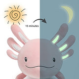 Niuniu Daddy Axolotl Plush Toys for Girls Boys- Glow in The Dark 23.6inches Large Realistic Axolotl Stuffed Animals for Kids/Toddler, Pink Kawaii Stuff Doll Plushies for Birthday Gifts