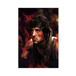 Rambo First Blood Classic Movie Poster Canvas Poster Wall Art Decor Print Picture Paintings for Living Room Bedroom Decoration Unframe:20×30inch(50×75cm)