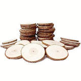 Mayeec Wood Slices 50pcs 2.4-2.8 Inches with Tree Bark Log Discs for DIY Craft Christmas Rustic Wedding Ornaments