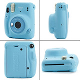 Fujifilm Instax Mini 11 Instant Camera - Sky Blue (16654762) + Fujifilm Instax Mini Twin Pack Instant Film (60 Sheets) + Batteries + Case - Instant Camera Bundle