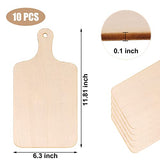 10 PCS Wood Craft Cutting Board Mini Food Serving Board Unfinished Wooden Paddle DIY Cutouts with Handle for Painting Fall Thanksgiving Christmas DIY Crafts Kitchen Home Decor, 11.8 x 6.3 Inch