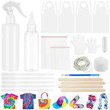 DIY Tie Dye Tools Kit, Shynek 111 Pcs Tie Dye Accessories Tools with Squeeze Bottle, Spray Bottle, Aprons, Disposable Tablecloth for Fabric Tie Dye Supplies (Tie Dye Pigment Not Included)