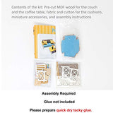 Cool Beans Boutique Dollhouse Do-It-Yourself Furniture - 1:18 Scale (Assembly with Glue Required) (Sofa & Coffee Table)