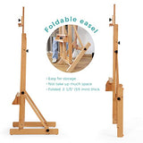 VISWIN Large H-Frame Easel of Maximum Height 91", Holds Canvases Up to 78", Premium Beech Wood Artist Studio Easel with Broader Tray for Creating and Displaying Larger Artworks - Natural