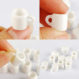 NWFashion 10PCS Miniature White Cup for Scale Dollhouse Kitchen Room Scenery