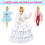 YTSQLER Doll Clothes for Kids, 35 pcs Doll Clothes and Accessories with 7 Doll Outfits 5 Fashion Party Dresses 3 Winter Coats 10 Paires Shoes 10 Doll Hangers for 11.5 Inch Girl Doll Clothing