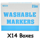 Rarlan Washable Markers Bulk, Markers for Kids, Classpack, 12 Colors,14 Boxes, 168 Count