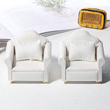 G0lden&Mang0 Dollhouse Sofa Set,1/12 White Fabric Sofa Miniature Furniture Toy Living Room Dollhouse Decor Accessories for Kids Gift